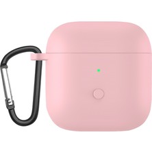 Dacare Redmi Buds 3 Için Karabinalı Tam Koruyucu Silikon Kılıf - Pembe (Yurt Dışından)