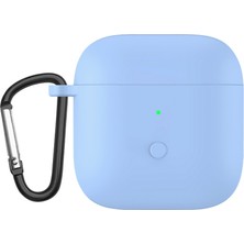Dacare Redmi Buds 3 Için Karabinalı Tam Koruyucu Silikon Kılıf - Açık Mavi (Yurt Dışından)