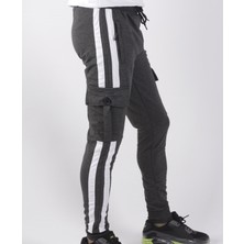 Black Steel Yanları Garnili Kargo Cepli EŞOFMAN-8831