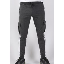 Black Steel Yanları Garnili Kargo Cepli EŞOFMAN-8831