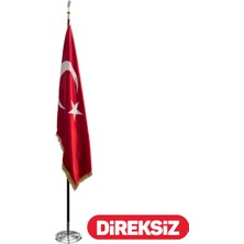 Özgüvenal Türk Saten Makam Bayrağı Telasız Simli