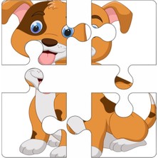 Lipyos Sevimli Köpek 4 Parça Yapboz Ilk Puzzle, Kolay Puzzle