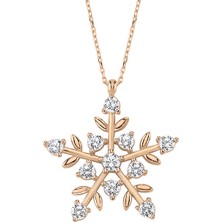 Altın Sepeti Rose Gümüş Yaprak Modeli Kartanesi Kolye