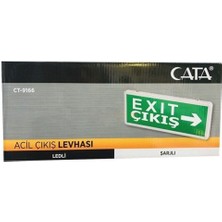 Cata 9166 Exıt Çıkış Armatürü Ledli 3 Saat Şarjlı Sağ Sol Yönlü Levha