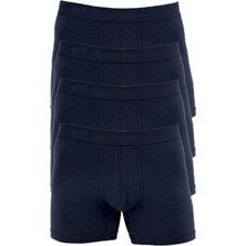 Bluence Erkek Pamuklu Likralı Esnek Lacivert Boxer 4 Adet