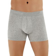 Bluence Erkek Pamuklu Likralı Esnek Gri Boxer 6 Adet