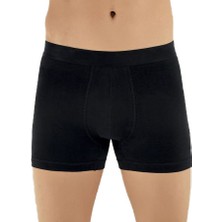 Bluence Erkek Pamuklu Likralı Esnek Siyah Boxer
