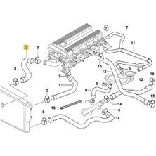 Heropar Bmw E36 ve Z3 M42 ve M44 Uyumlu Motor Radyatör Alt Hortumu 11531247261