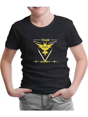Lordd T-Shirt Lorddd T-Shirt T-Shirt Pokemon Go - Team Instinct Siyah Çocuk Tshirt