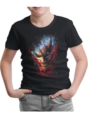 Lordd T-Shirt Lorddd T-Shirt T-Shirt Joker - Face Siyah Çocuk Tshirt