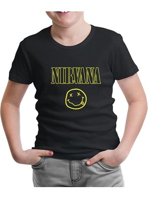 Lordd T-Shirt Lorddd T-Shirt T-Shirt Nirvana Siyah Çocuk Tshirt