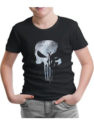 Lordd T-Shirt Lorddd T-Shirt T-Shirt Punisher - Logo 2 Siyah Çocuk Tshirt