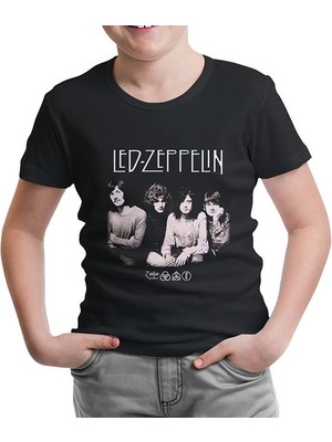 Lordd T-Shirt Lorddd T-Shirt T-Shirt LED Zeppelin - Grup Siyah Çocuk Tshirt