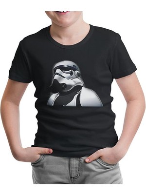 Lordd T-Shirt Lorddd T-Shirt T-Shirt Star Wars - Stormtrooper 2 Siyah Çocuk Tshirt