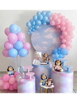 Bal10 Dünyası Cinsiyet Belirleme Parti Balon Balon Zincir 100 Adet + 5 mt Balon Zinciri