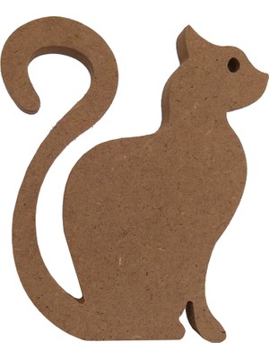 25 cm 18 mm Uzun Kuyruk Kedi Figürü.dik Durabilir.boyanabilir Ham Ahşap Obje.ahşap Boyama Ürünü.ahşap Hayvan Figürü Hobi Boyama