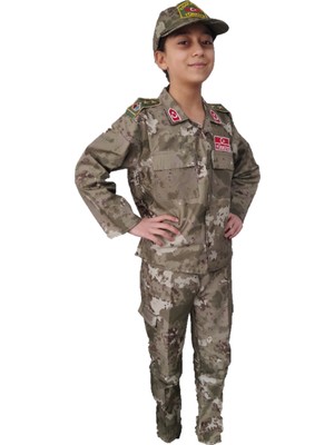 Erteks Tekstil 2022 Tsk Kara Kuvvetleri Çocuk Asker Takımı Çocuk Askeri Kamuflaj Kostümü