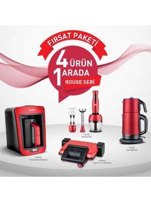 Fakir Fırsat Paketi Rouge Serisi Kırmızı 4lü Set