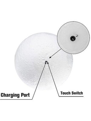 SLD 15 cm / 5.9in Ay Gece Lambası / 3D Baskılı Ay Küre Lambası   (Yurt Dışından)