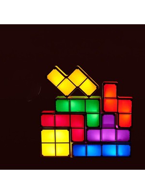 SLD Tetris Lamba LED Parlayan Gece Işıkları Oyuncak Lamba   (Yurt Dışından)