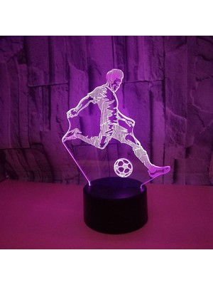 SLD Futbol 3D Lamba, LED Gece Işık Illusion Lambaları 7 Renkler Değişim Dokunmatik Kontrol    (Yurt Dışından)