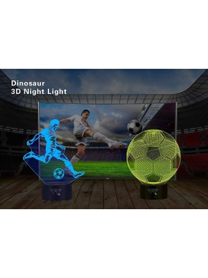 SLD Futbol 3D Lamba, LED Gece Işık Illusion Lambaları 7 Renkler Değişim Dokunmatik Kontrol    (Yurt Dışından)