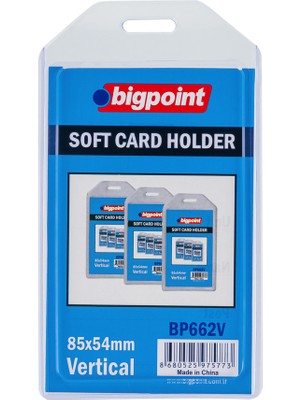Bigpoint Kart Kabı Dikey Şeffaf 54X85MM 10'lu Poşet