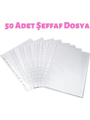 Şeffaf Dosya Delikli A4 Dosya Poşet Dosya 50 Li Paket