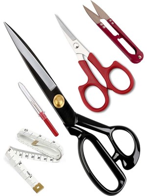 Hodbehod 11" 28 cm Siyah Saplı Çelik Somunlu Profesyonel Kumaş Kesim Makası Set