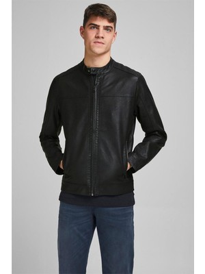 Jack & Jones Erkek Suni Deri Ceket