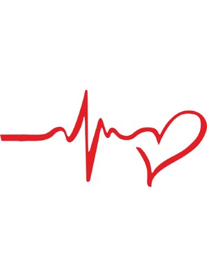 Hellove Kalp Ritim oto Sticker Kırmızı 15 cm