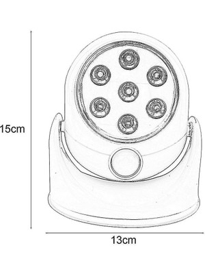 SLD Lambalar 7led Rotasyon Hareket Aktif Sensör Gece Lambası Otomatik Kızılötesi Duvar Lambası   (Yurt Dışından)