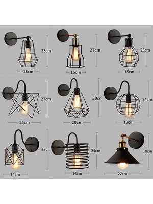 SLD LED Duvar Işık Retro Loft Endüstriyel Duvar Lambası Siyah E27 Vintage Aplikler Duvar Lambası Endüstriyel Aydınlatma Armatürü Kapalı (A)   (Yurt Dışından)