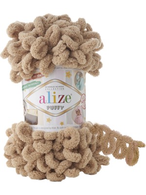 Alize Puffy Parmakla Örülen El Örgü Ipi Renk KODU:262-BEJ