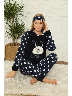 Kadın Pijama Takımı Polar Yumuşacık Soft Kış Ev Giyimi MALU60