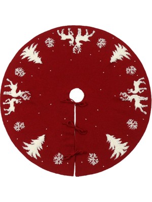 Iyi Noeller Fuşya Ağacı Eteğine 92CM Kırmızı Ağacı Dekoru Mat Yılbaşı Ağacı Etek