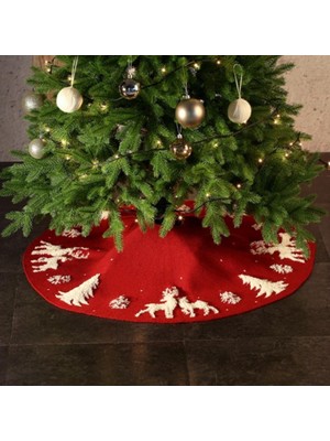 Iyi Noeller Fuşya Ağacı Eteğine 92CM Kırmızı Ağacı Dekoru Mat Yılbaşı Ağacı Etek