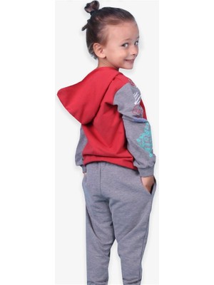Breeze Erkek Çocuk Eşofman Takımı Robot Baskılı Kırmızı Soft Giyim (2-6 Yaş)