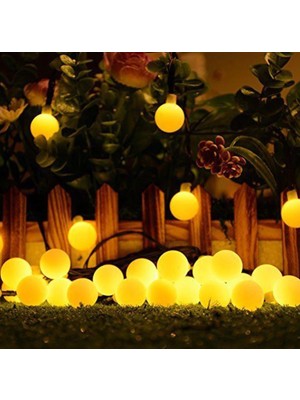 Sge Teknoloji  Teknoloji Güneş Enerjili 5 Metre 20 LED Sarı Bahçe Teras Parti Balkon Süsü Aydınlatma Lambası