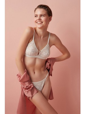 Penti Ekru Triangle Banded Lace Sütyen
