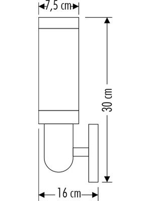 Cata CT-7011 Roma Bahçe Duvar Armatürü E27 30CM Abs