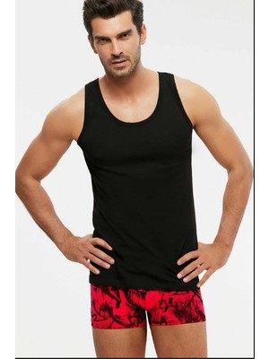 Kom Henry Askılı 2'li Erkek Atlet - Siyah