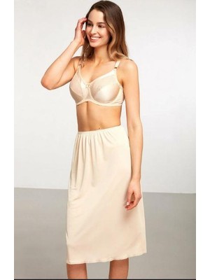 Kom Düz Uzun Jupon Kadın İpeksi Mikro Kumaş Hafif ve Elektriklenmez Tasarım