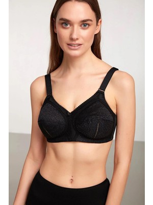 Kom Romance Toparlayıcı Dantel Sütyen - Siyah