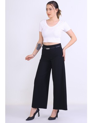 e-bizz store Kadın Yüksek Bel Kemerli Pantolon Etek