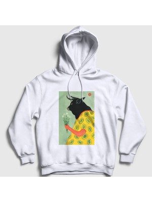 Presmono Unisex Beyaz Boyfriend Valentine's Day Sevgililer Günü Kapüşonlu Sweatshirt