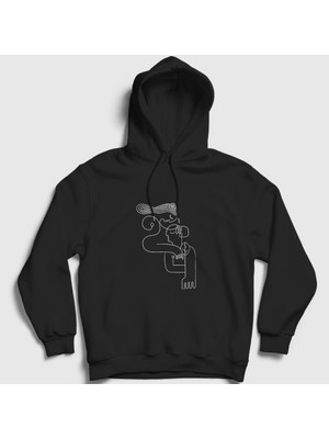 Presmono Unisex Siyah Lovers V2 Valentine's Day Sevgililer Günü Kapüşonlu Sweatshirt