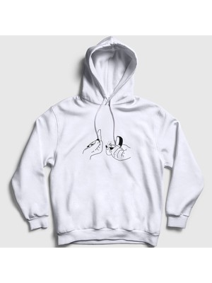 Presmono Unisex Beyaz Propose Valentine's Day Sevgililer Günü Kapüşonlu Sweatshirt
