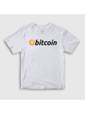 Presmono Unisex Çocuk Beyaz Btc Bitcoin T-Shirt