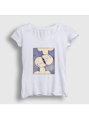 Presmono Kadın Beyaz Soul Mates Valentine's Day Sevgililer Günü T-Shirt